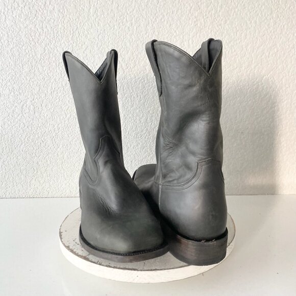 Lane Mens Black Cowboy Boots 15 D Genuine Leather Western Casual Square Toe EUC - Picture 11 of 11